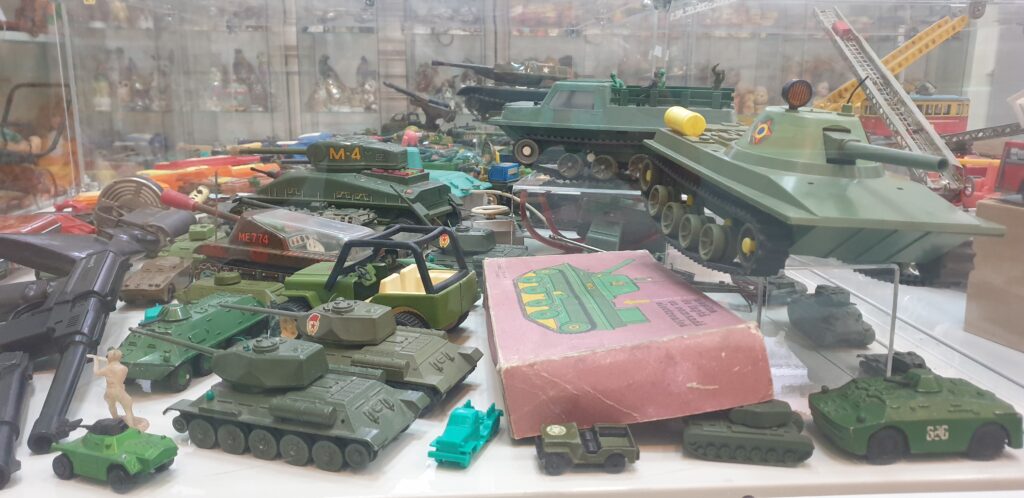 Tanks toys and armoured vehicles at Toys Museum Bucharest