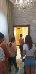 Visitors at Ceausescu bathroom